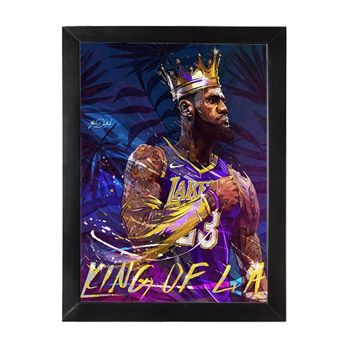 Quadro Decorativo King James – LeBron James, Rei, Lakers, Decoração para Fãs de Basquete