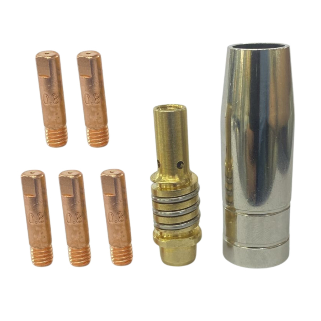 Kit Bocal + Difusor + 5 Bicos 0,80mm Tocha Mig 15AK - Soldaforte