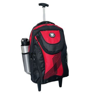 Mochila de Rodinhas Escolar Juvenil Facul Reforçada Vermelha