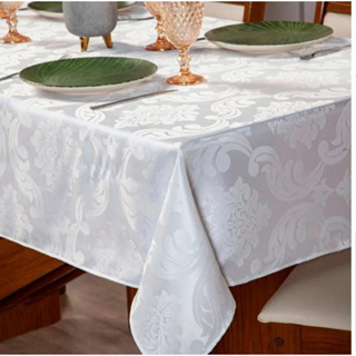 Toalha De Mesa Luxo 6 Lugares Jacquard Original Tecido Grosso em Oferta na Shopee