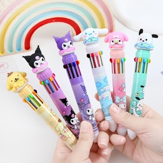 1 caneta 10 em 1 papelaria divertida 10 cores caneta kuromi  esferográfica multicolorida papelaria/escritório/escola ​ em Oferta na Shopee