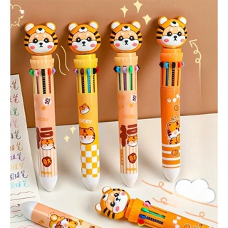1 caneta 10 em 1 papelaria divertida 10 cores caneta tigre esferográfica multicolorida papelaria/escritório/escola ​ em Oferta na Shopee