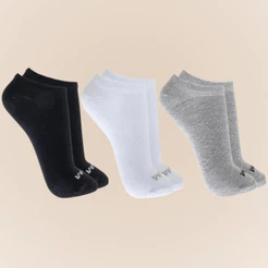 Kit Com 3 Pares Meias Soquete Mash Feminina E Masculina Cores Basicas