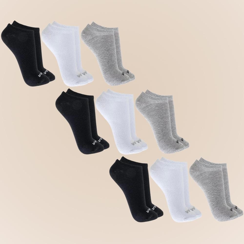 Kit Com 9 Pares de Meias Sport Mash Cano Curto em Algodao Unissex Para Corrida Caminhada - Men Clothes