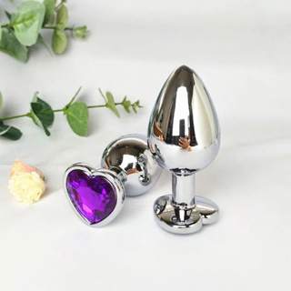 Plug Anal P Formato de Coração Várias Cores Tamanho Pequeno em Aço Inoxidável e com Joia na Base em Oferta na Shopee