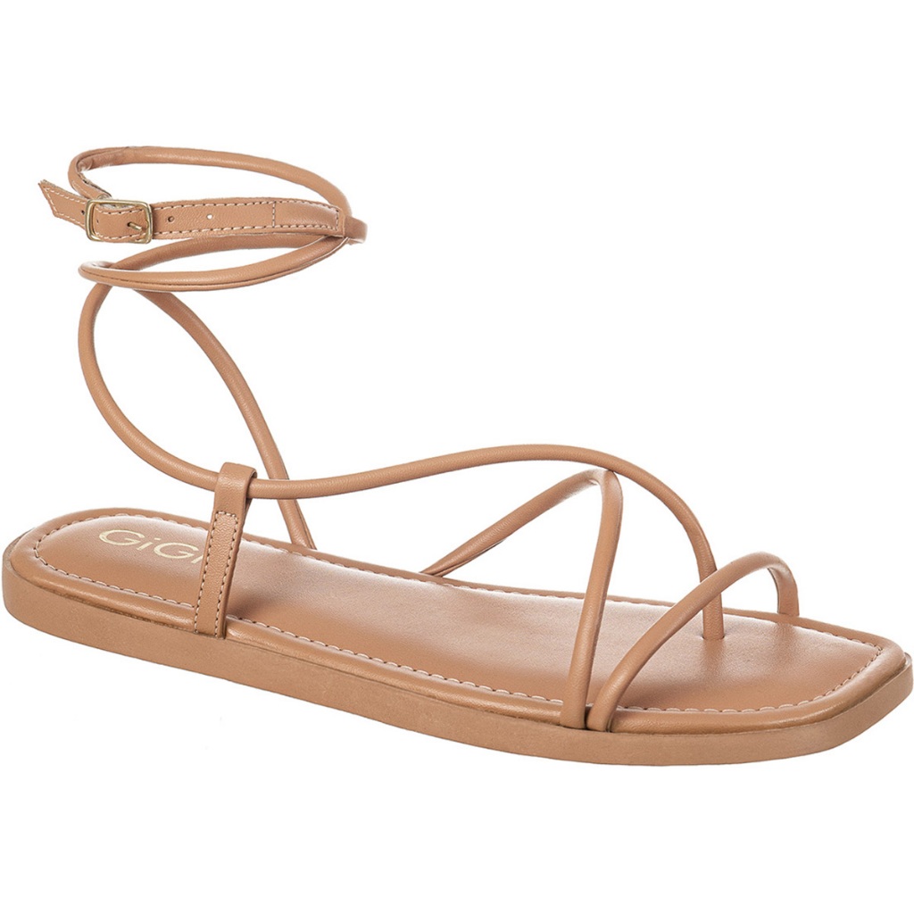 Sandalia Feminina Rasteira Flatform Calce Fácil Tiras Papete Promoção Original Gigil Confortável