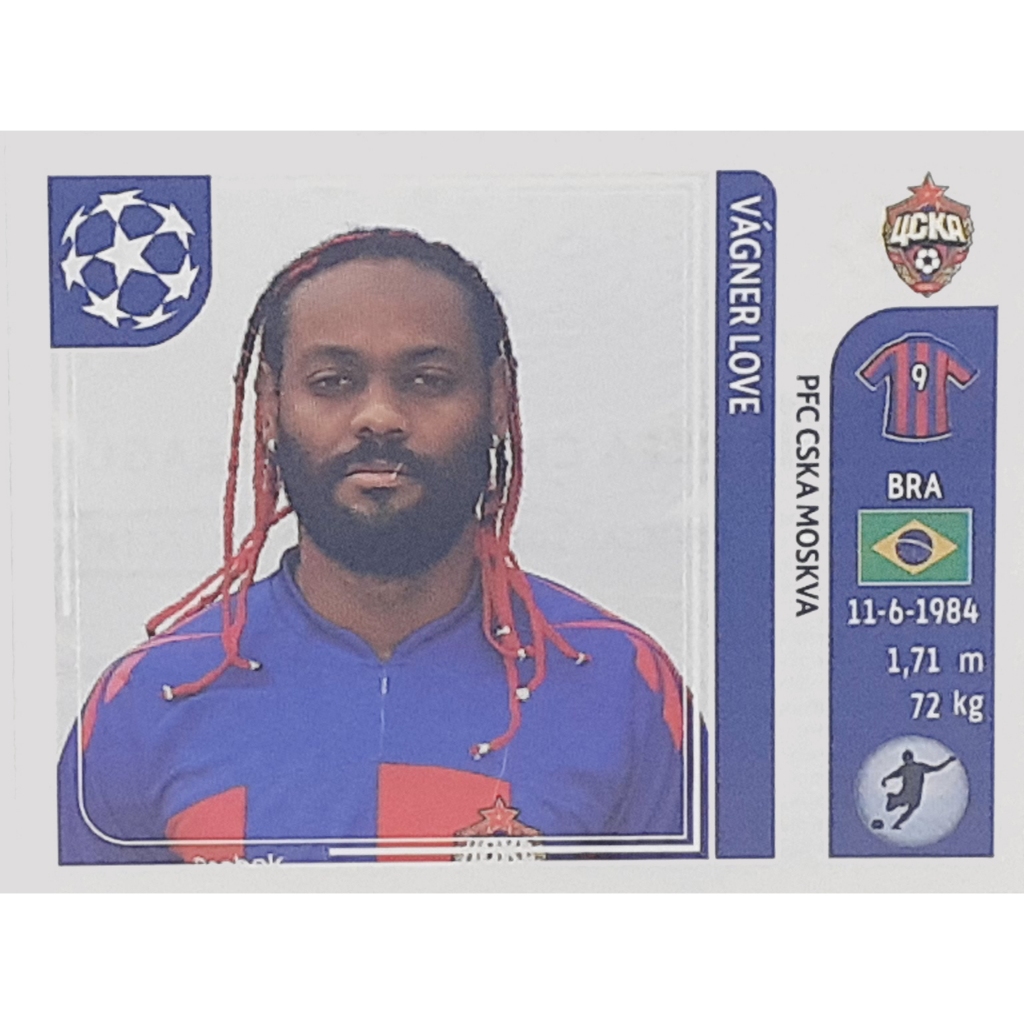 FIGURINHA ORIGINAL NUNCA COLADA VAGNER LOVE PFC CSKA MOSKVA CHAMPIONS  2011-12 Nr 105 PANINI ITALIA