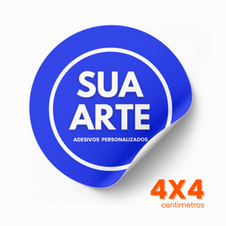 105 Un | ETIQUETAS ADESIVAS  4X4cm l ADESIVOS PERSONALIZADOS I CORTE REDONDO em Oferta na Shopee