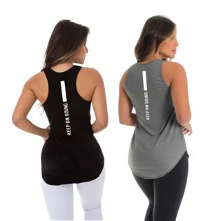Kit 2 Camisetas Feminina Fitness Academia Keep On em Oferta na Shopee