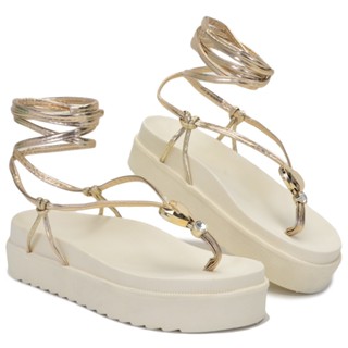 Sandalia papete feminina flatform gladiadora amarração na perna confortavel