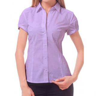 Camisa Social Feminina Manga Curta Ideal para Uniforme Camisa Social Feminina Lisa