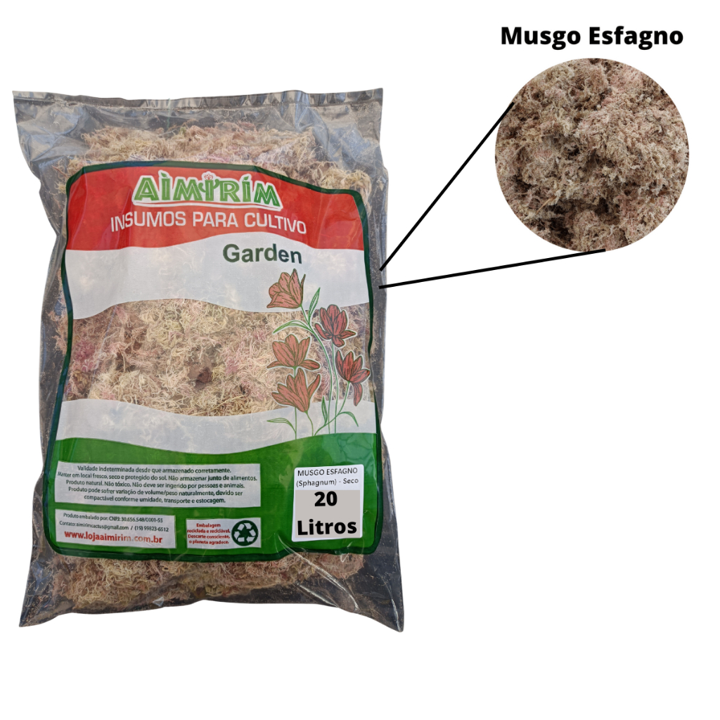 Substrato Musgo Sphagnum Para Jardinagem 20 Litros