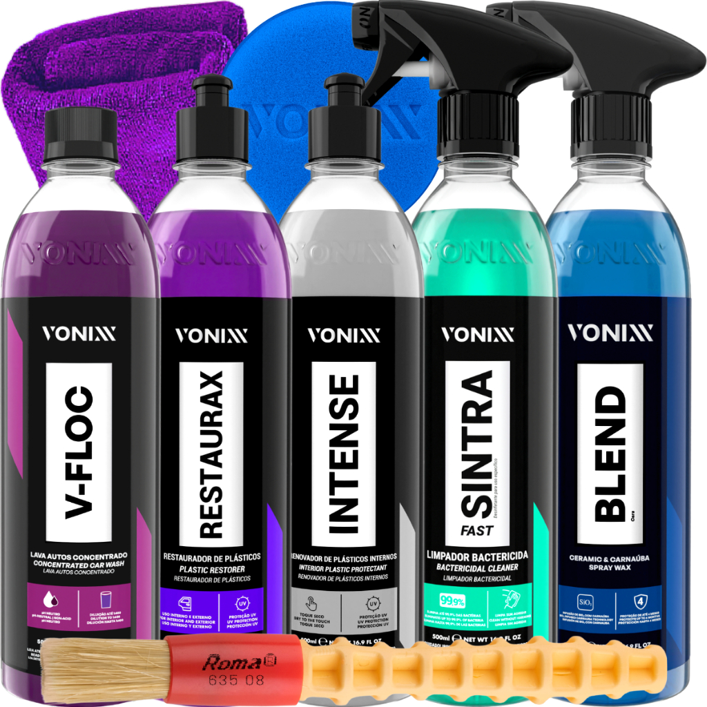 Kit Restaurador Plástico Restaurax Intense Sintra Fast Cera Blend V-Floc Vonixx em Oferta na Shopee