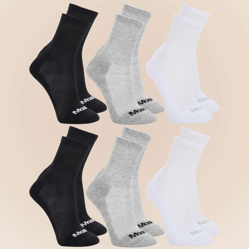 Kit 6 Pares De Meias Esportivas Mash Longa Em Algodao Cano Medio Unissex em Oferta na Shopee