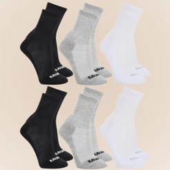 Kit 6 Pares De Meias Esportivas Mash Longa Em Algodao Cano Medio Unissex