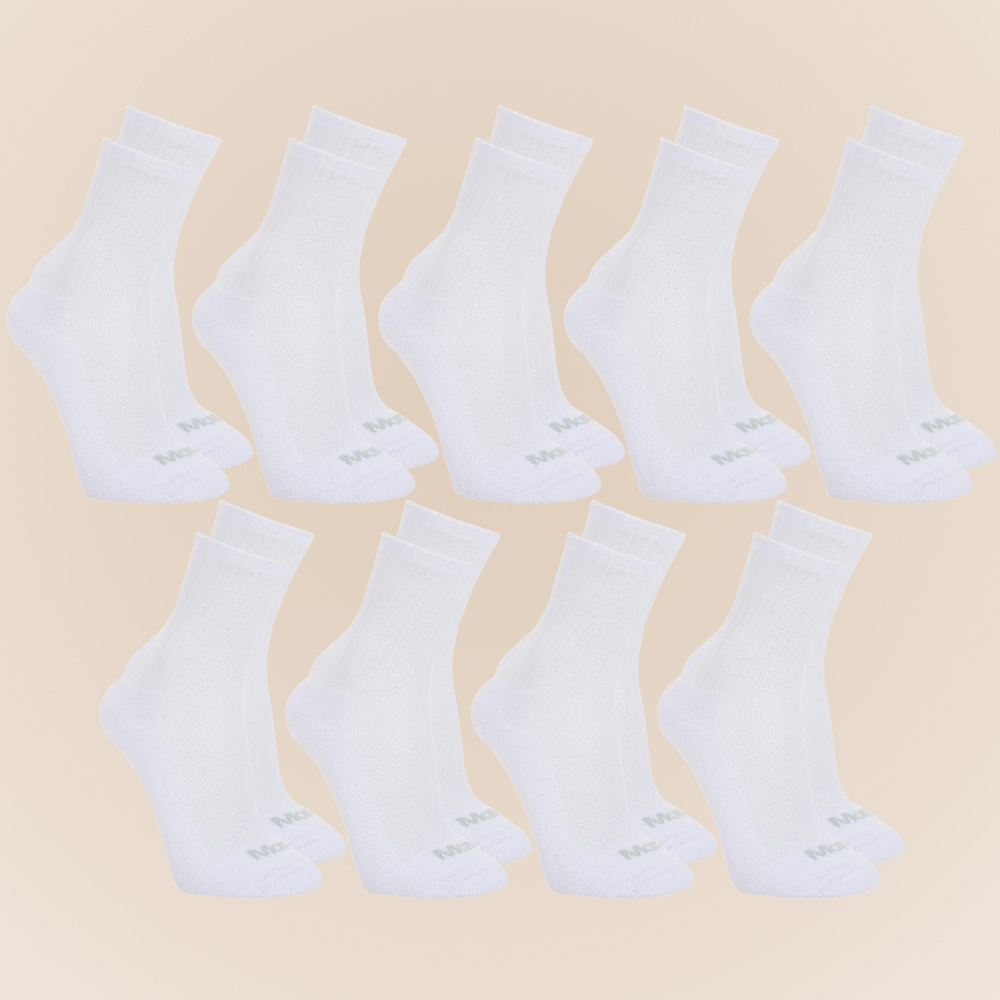 Kit 9 Pares De Meias Esportivas Mash Longa Em Algodao Cano Medio Unissex em Oferta na Shopee