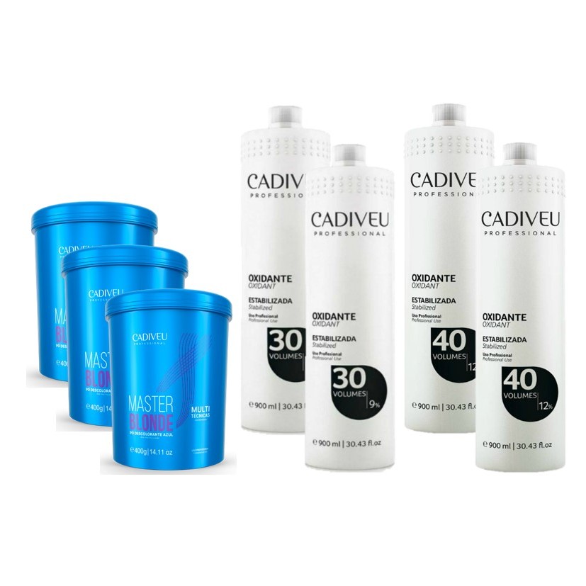 Cadiveu KIT 3 Pós Descol. Master Blonde 400g + 4 Oxidantes 900ml