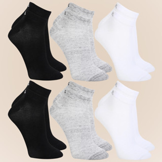 Kit Com 6 Pares de Meias Sport Mash Modelo Soquete em Algodao Unissex Para Corrida Caminhada
