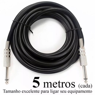 Cabo De Guitarra Violão P10 Mono P10 Mono 5m 10m Metros
