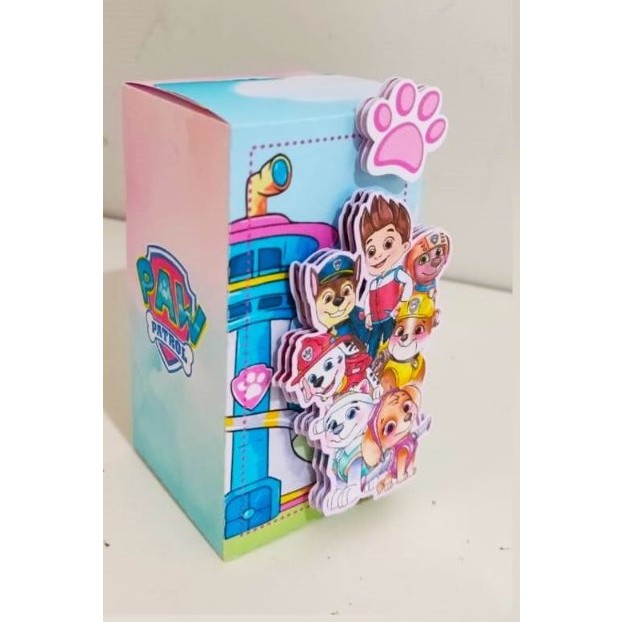 10 Caixas  Lembrancinhas Personalizadas Tema patrulha canina rosa - Festa Patrulha Canina  mesversario Menina festas Decoração