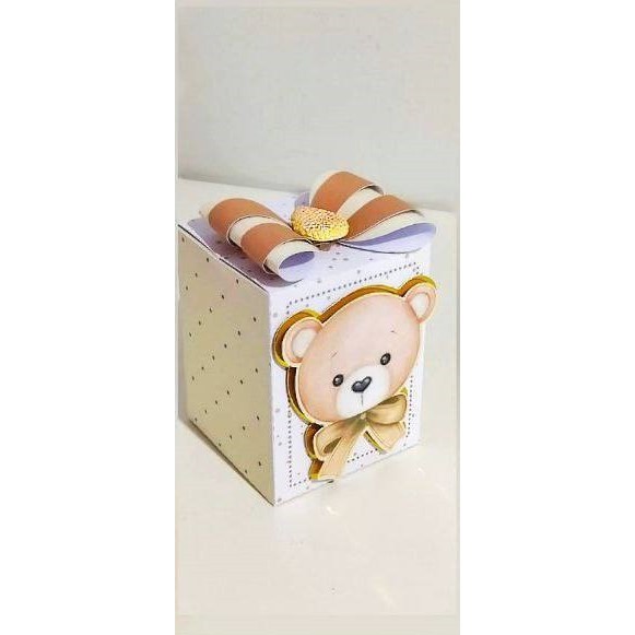 10 Caixas Lembrancinhas Personalizadas Tema ursinho  - Festa urso  - cha de fralda  - cha revelaçao  mesversario Menina