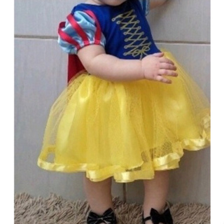 Vestido Branca de Neve Mesversário/Aniversário  - Fantasia - 1 mês a 7 anos/ festa em Oferta na Shopee