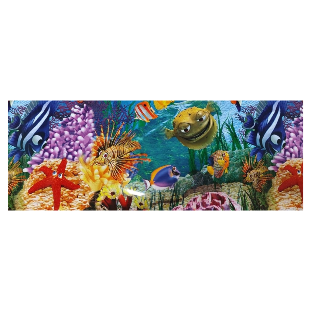 Painel De Fundo Aquario 40cm X 40cm Enfeite Ornamento Dois Lados Duas Estampas Fundo Do Mar Dory Nemo Agua Doce Marinho