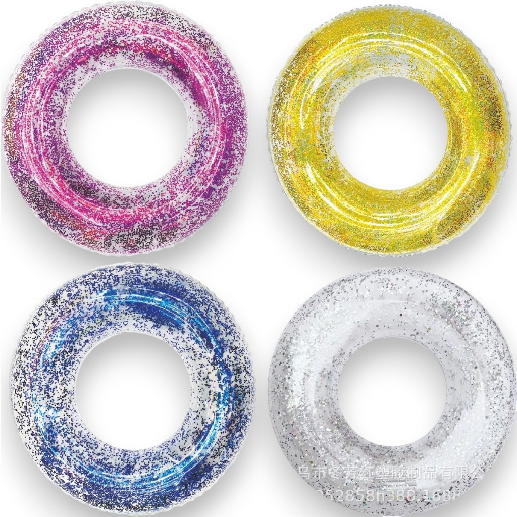 Boia Inflável Redonda Com Glitter Para Piscina Praia Verão 90cm