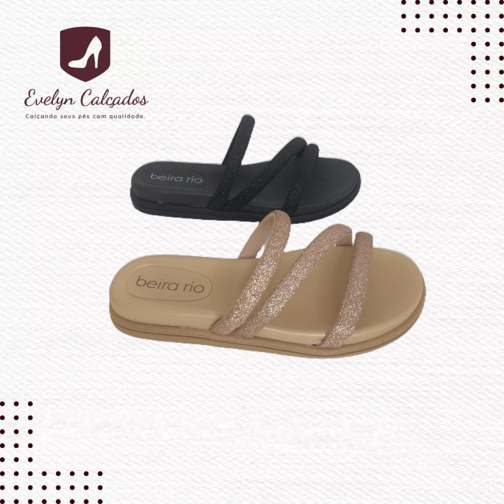 TAMANCO PAPETE DE TIRAS COM STRASS CASUAL FEMININO BEIRA RIO