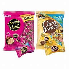 Kit Lacta - Pacote de Bombom Chocolate Sonho de Valsa + Pacote de Bombom Ouro Branco - (1kg cada)