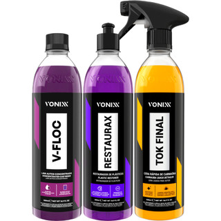 V-Floc Shampoo pH Neutro Concentrado + Restaurador Restaurax + Cera Tok Final 500ml Vonixx em Oferta na Shopee