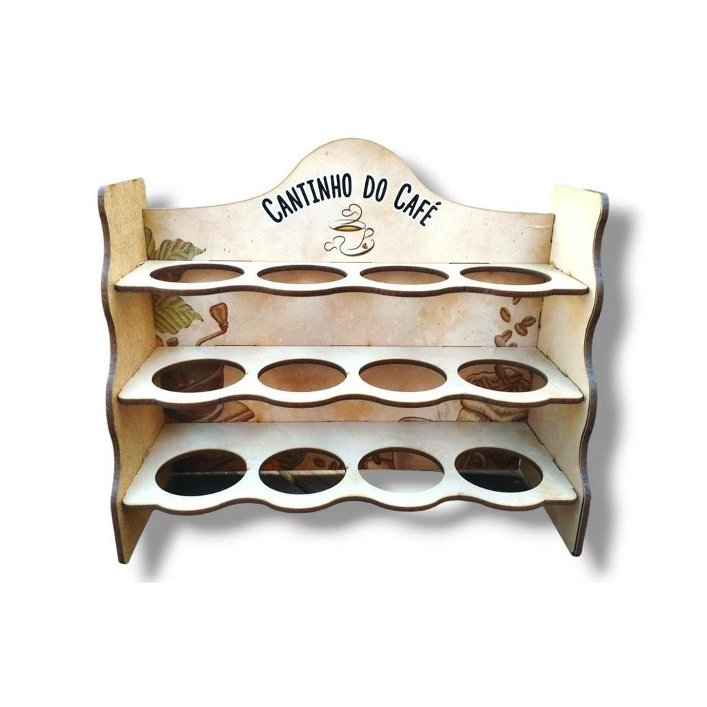 Suporte Para 12 Capsula De Mesa Em Mdf Adesivado Cantinho do Café