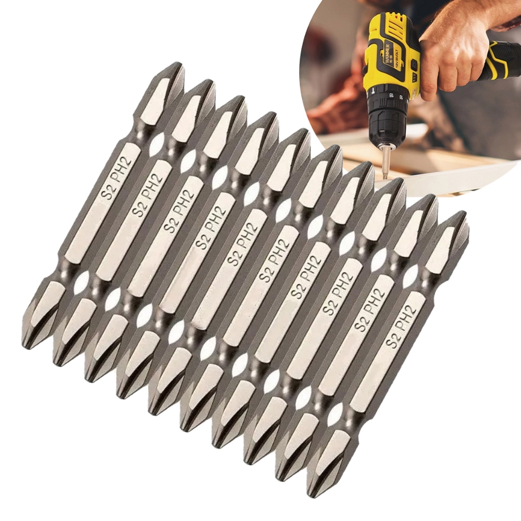 Jogo Bits Philips Parafusadeira 65mm 10 Pçs Imã Potente Ph2 Pronta Entrega