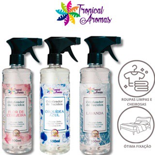 Aromatizador e Odorizador de Tecidos Agua Perfumada com 500ml para Roupas Elimina Odores e mal Cheiro