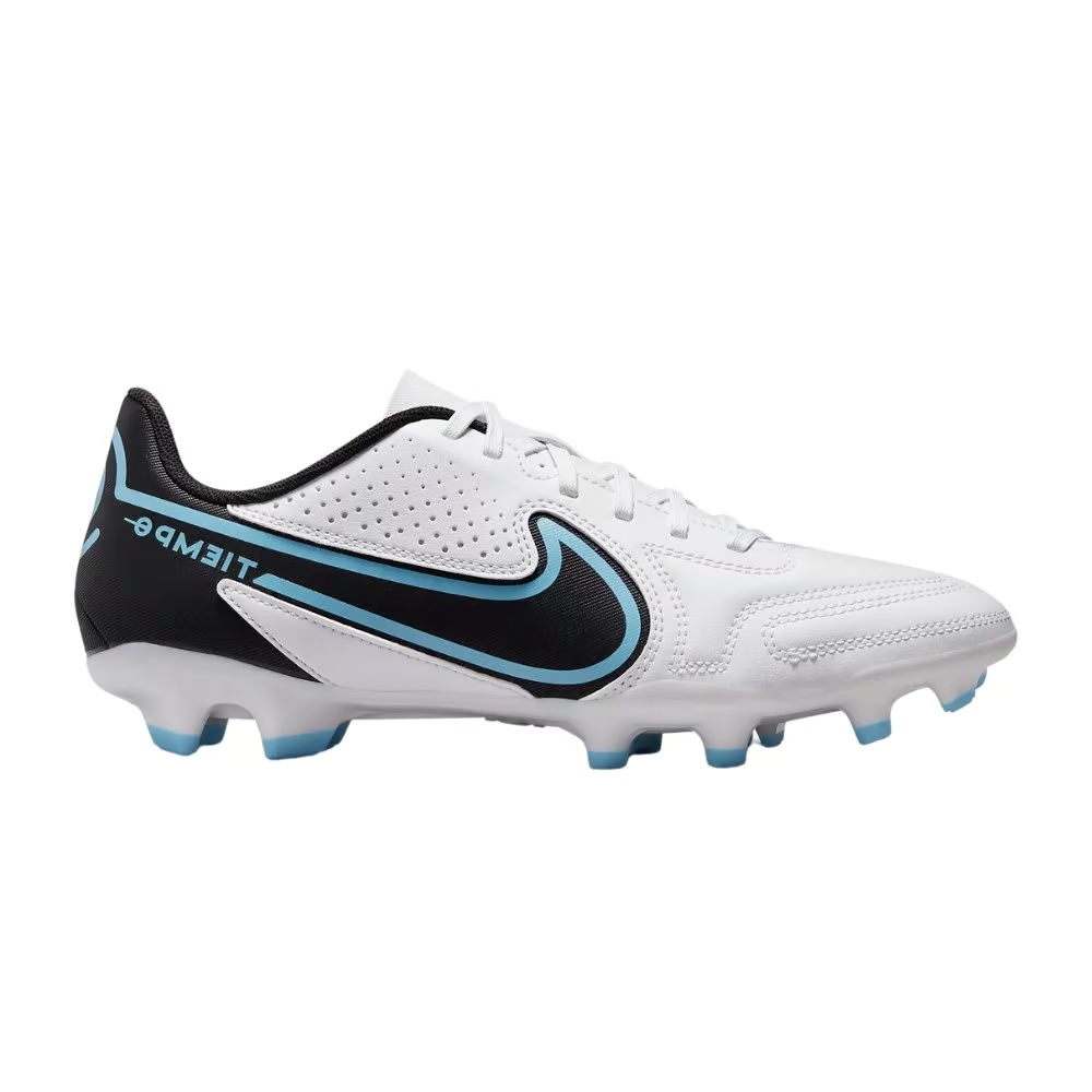 CHUTEIRA NIKE CAMPO TIEMPO LEGEND 9 BRANCO E AZUL - MASCULINO