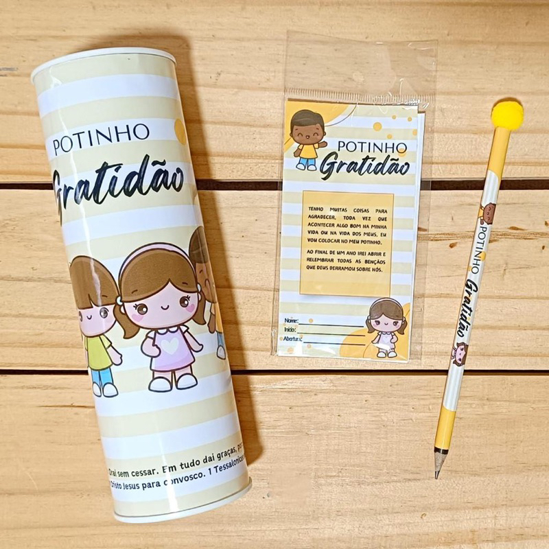 Potinho Gratidão Amarelo Infantil