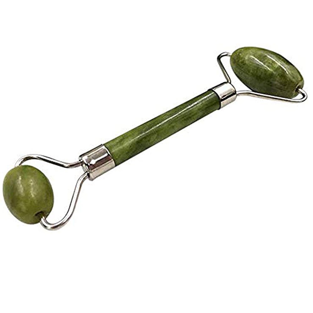 Rolo Rolinho Massageador Facial Roller Pedra Jade Verde Reduz Olheiras Massagem Rosto
