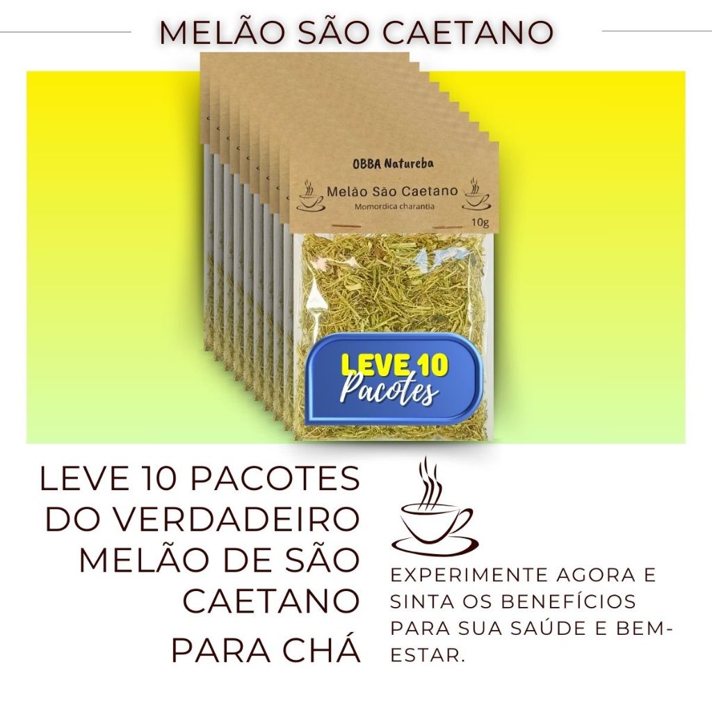 10 Pacotes Chá de Melão de São Caetano | Ervas Próprio para Cha