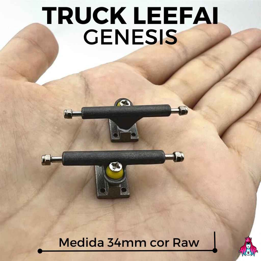 Par de Trucks Completos para Fingerboard marca *Leefai* modelo ''Genesis'' medida 34mm cor ''Raw' Skate de Dedo