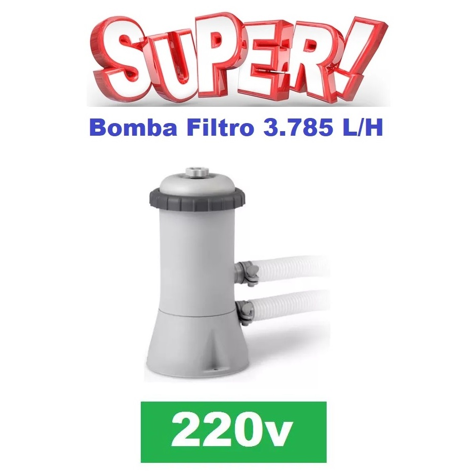 220v - Bomba Filtrante Piscina Intex 3785 LH 220v Filtro Incluso #28638 Serve p piscina Intex Bestway Mor Jilong Bel etc