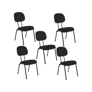 Cadeira De Escritorio Fixa Estofadas Igrejas Escolas Escritório Kit 5 em Oferta na Shopee