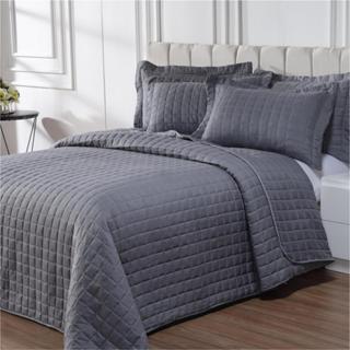 Cobre Leito King Size com Porta Travesseiro Toque Aveludado Matelassê Percal 200 fios Premium