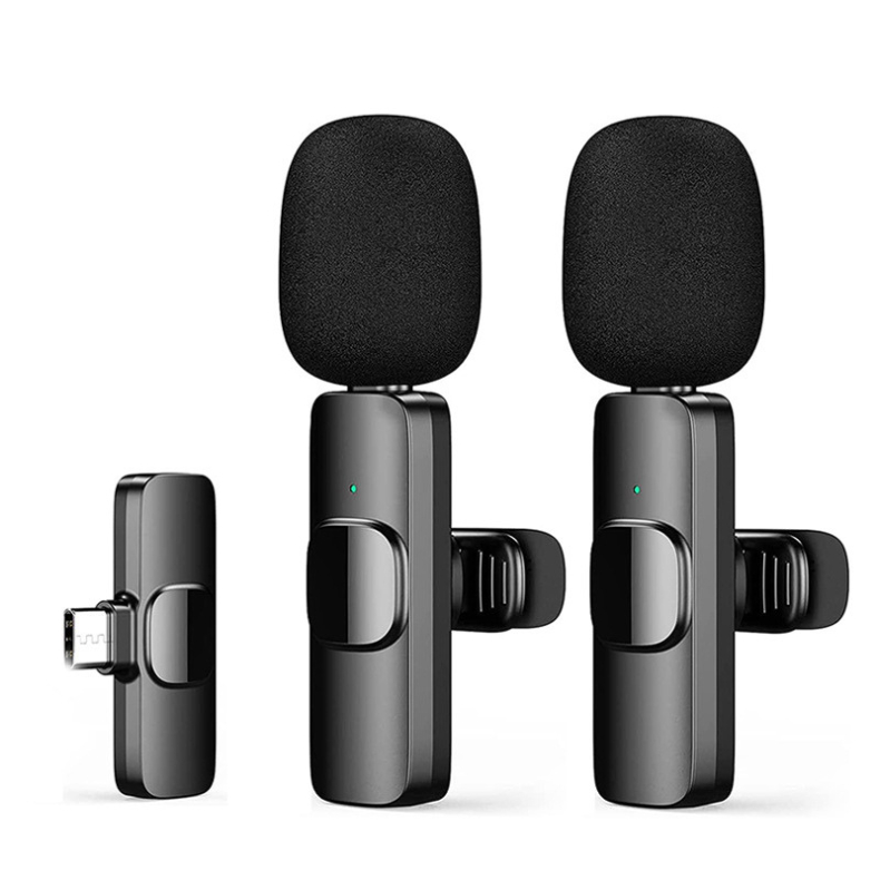 Microfone de Lapela Sem Fio K9 Compatível Android e iPhone