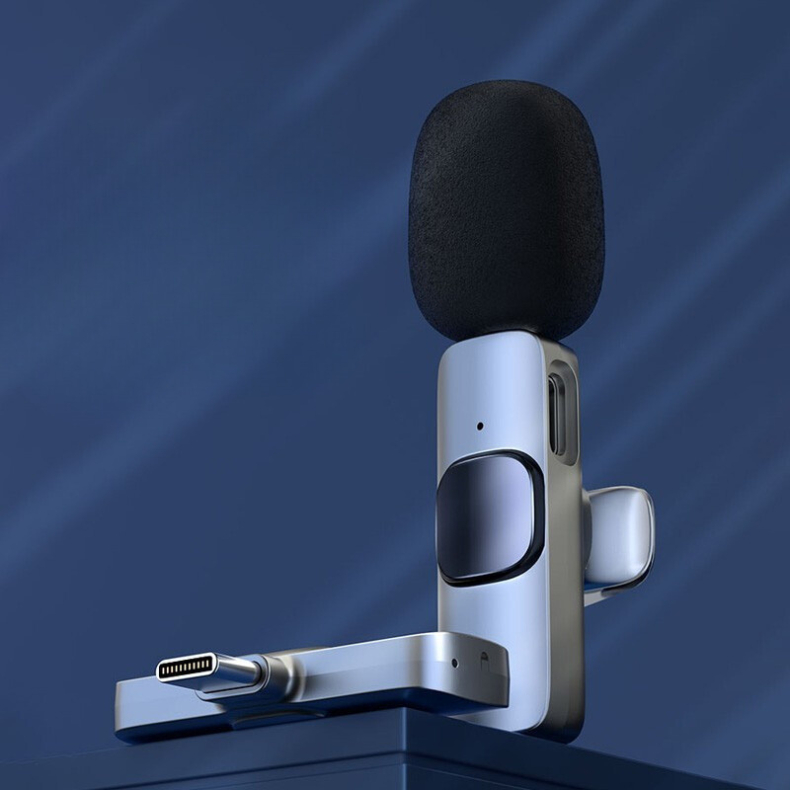 Microfone de Lapela Sem Fio K9 Compatível Com Dispositivos Tipo C e iPhone