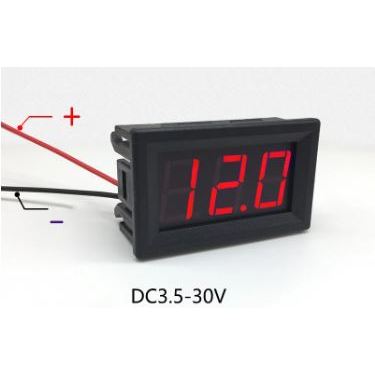 Voltímetro digital com display LED, medidor de tensão automotivo, motocicleta e veículo, vermelho, DC 3.5-30V, 12V, 24V