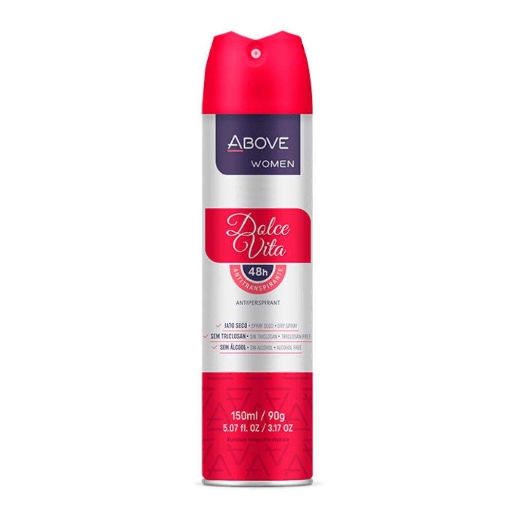 Kit C/ 2 Antitranspirantes 48h Above Dolce  Women 150ml (R$.12,99 cada)