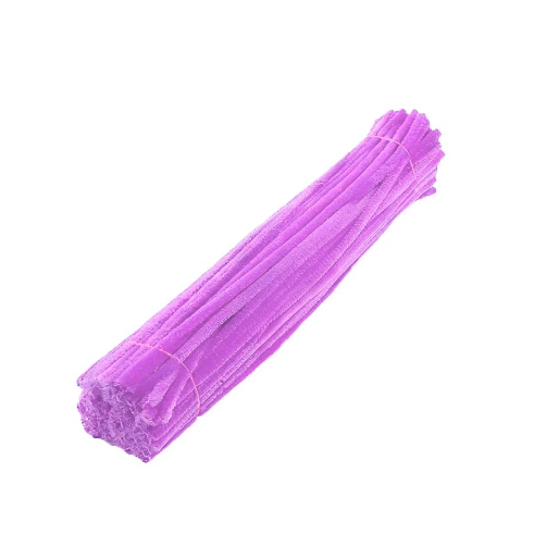 Haste de Chenille Lilás com 30 cm - Arame Flexíveis  - Limpadores de Cachimbo - 100 unidades - Rizzo - Stationery