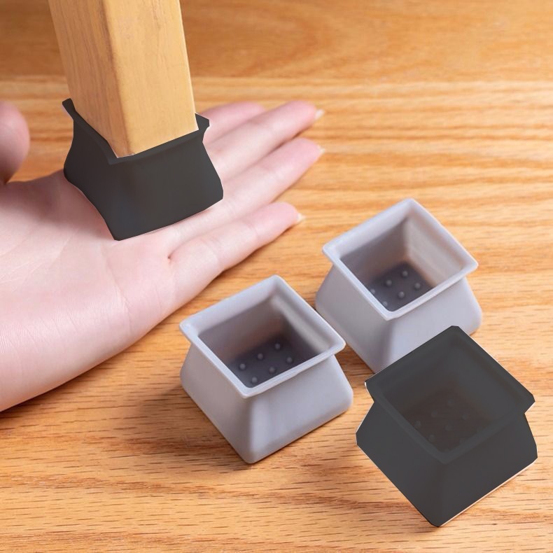 Kit 4 Protetor de Silicone para Pés de Cadeira Pés Pezinho quadrado