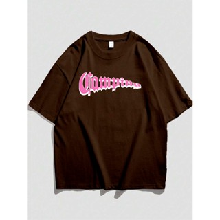 Camiseta Unissex Estampada Acampamento Camping Oversized T-Shirt Skate Hip Hop Estampa Gola Redonda Ombro Caido Manga Curta Streetwear