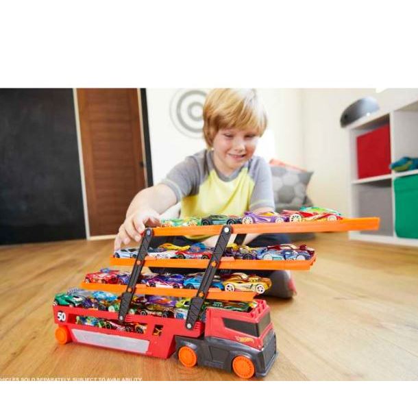 Pista Hot Wheels City Infantil Meninos Veículo de Brinquedo Mega Caminhão Cegonheira Transporte Mattel Original
